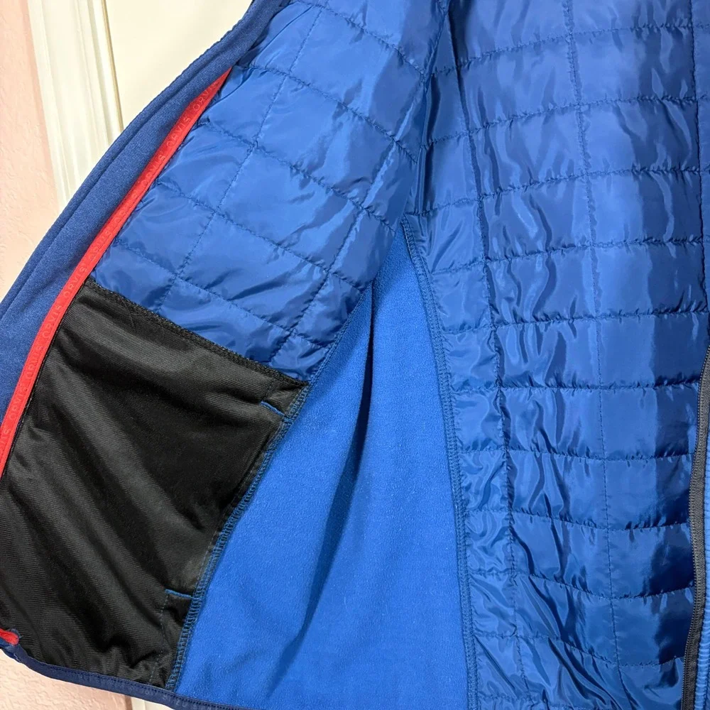 Orvis Blue Men's Hybrid Puffer Fleece Full Zip Jacket XL Quilted Outdoor Layer